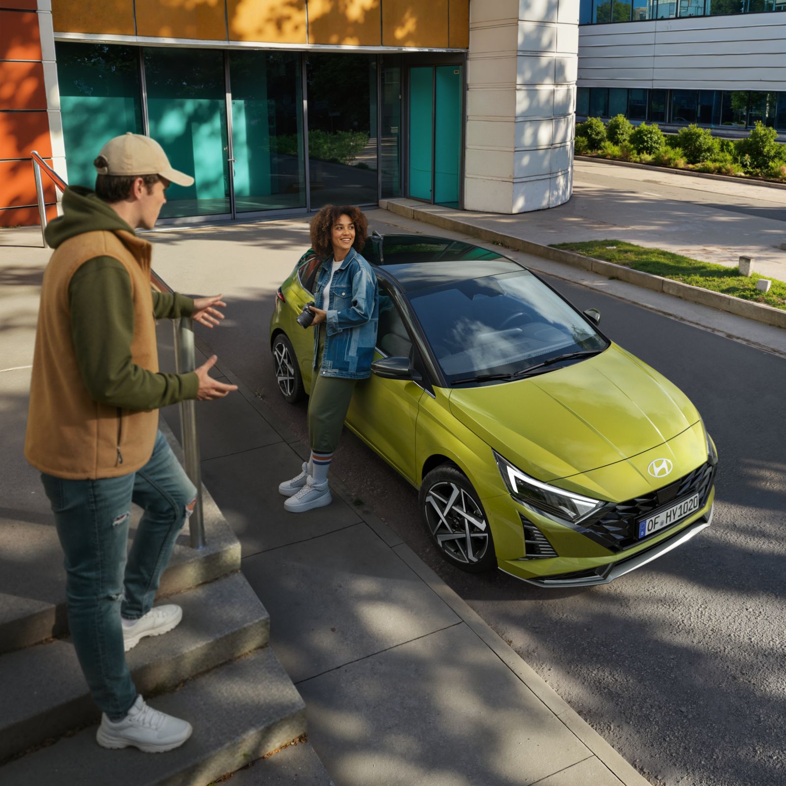 Hyundai i20, Fahrzeugabbildung zeigt ggf. aufpreispflichtige Zusatzausstattung, Bild mit Hilfe von KI erstellt.